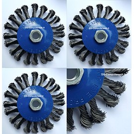 3 Tapered Brushes Diameter 115 mm M14 x 2 Wire Brush