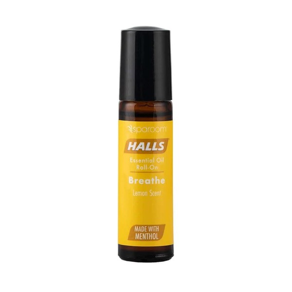 Halls Breathe Menthol with 100% Pure Essential Oils Aromatherapy Roll-On, 10 mL, Lemon Scent