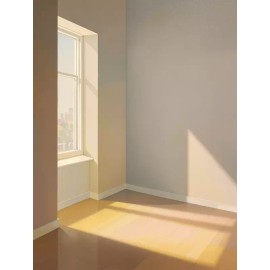Plain Empty Room Lit by the Sun through a City-Facing Window Poster Print