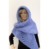 Wool Blend Hand Knitted Triangle Scarf Shawl Wrap - SKU