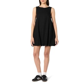 The Drop Women's Black Sleeveless Bubble Hem Mini Dress, S