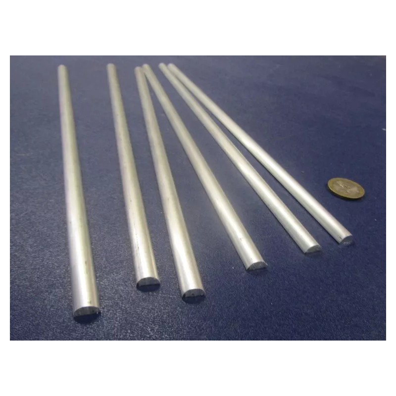 Basic Aluminum Half Round Rod (.375") 3/8" Dia, x 1