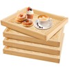 Vicenpal 4 Pcs Bamboo Wicker Serving Trays for Foods &