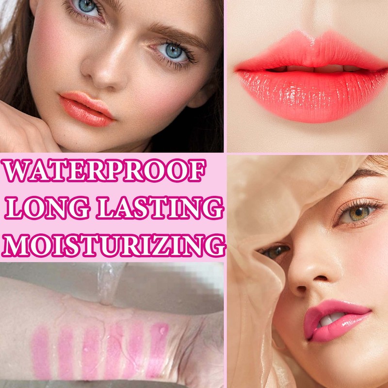 WENJLYJ 2PCS Crystal Flower Jelly Lipstick,Clear Lipstick with Flower Inside