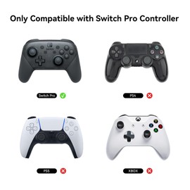 GeekShare Switch Pro Controller Skin Set,Anti-Slip Silicone Protective Cover Skin Case for Switch Pro Controller with 2 Thumb Grip Caps and 2 Stickers - Star Wings Series (Purple)