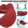 Glyzia 2 Pack Inflatable Travel Neck Pillows for Airplanes, Head