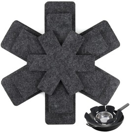 Pack of 12 Pan Protectors, Home Pan Protectors, Pot Protectors, Pan Protectors, Stacking Protection, Felt Pot Protectors, 38 cm, for Pans, Pots and Bowls, Kitchen Utensils (Black)
