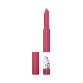 Maybelline Superstay ink crayon Matte longwear lipstick Makeup, Long Lasting Matte Lipstick with Built-In Sharpener, Run The World, 0.04 Oz