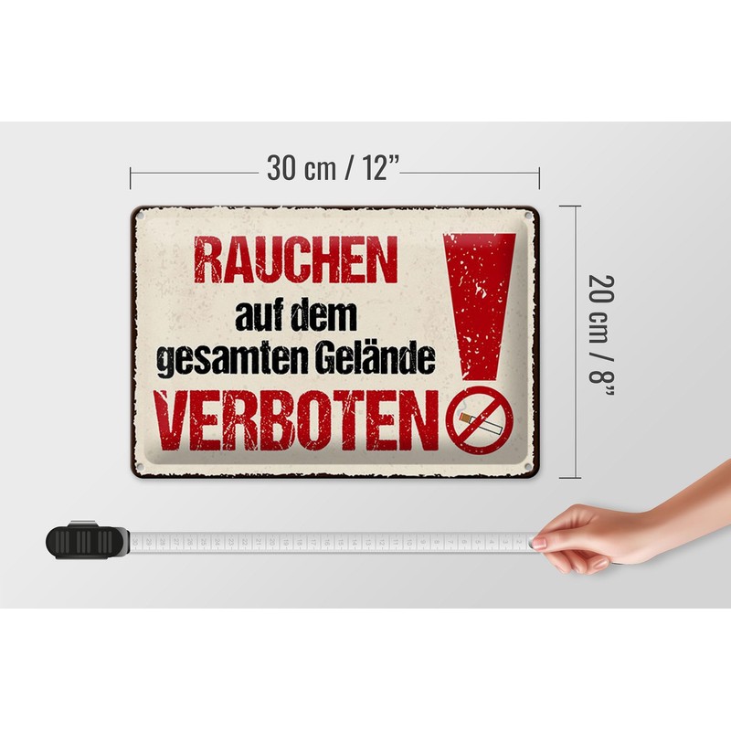Femer Tin Sign with German Text 20 x 30 cm