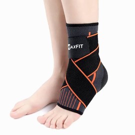 MAXFIT Tobillera de Compresión 1 Unidad, Protección Tobillos, Calcetines , Tobillera Deportiva Ortopédica, Tobilleras Gym, para Basquetbol, Esguince, Talon de Aquiles, Tobillera para Mujeres y Hombres, Mod HH003 (Naranja, Large)