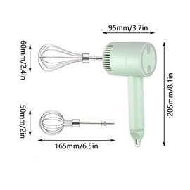 SEIWEI Mini Electric Egg Beater Electric Hand Mixer 3 Speed Portable Blender Whipped Cream Egg White Baking Tool Green/White