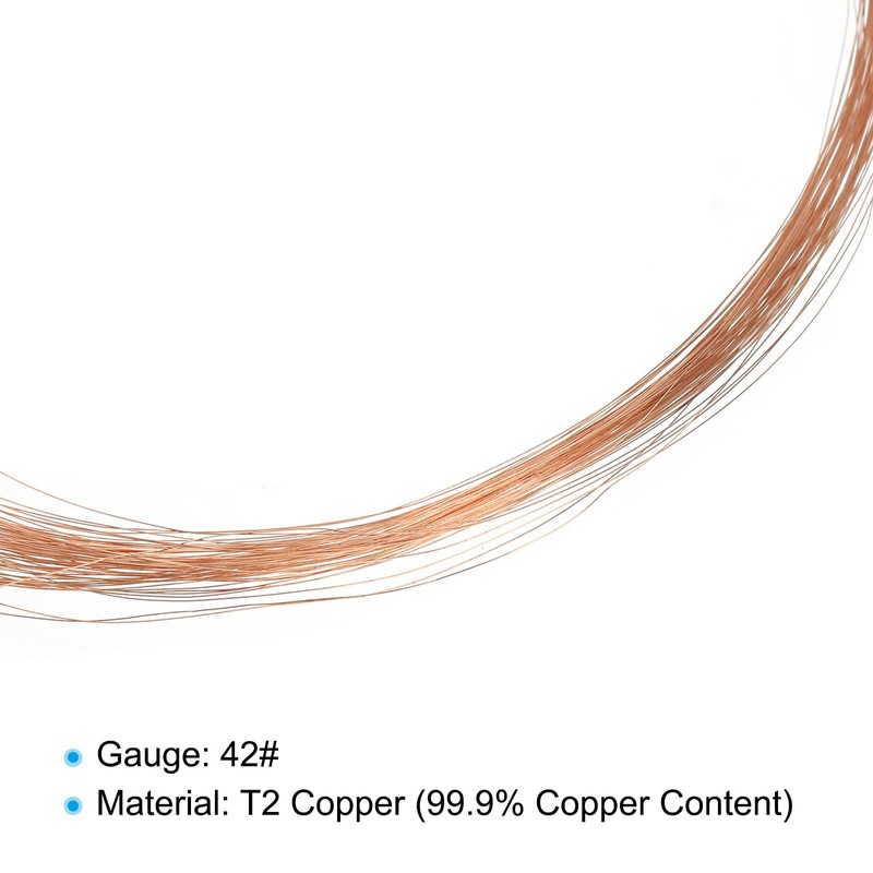 PATIKIL 20M Solid Bare Copper Wire 42 Gauge 99.9% Pure
