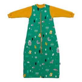 schlummersack Winter Organic Baby Sleeping Bag 110 cm Forest Animals Baby Sleeping Bag with Sleeves 3.5 Tog Baby Sleeping Bag Winter All-Year Sleeping Bag Baby Organic Cotton