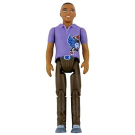 Replacement Parts for Loving Family Dollhouse - BFR49 ~ Replacement Father Doll ~ African American Dad in Purple Shirt and Brown Pants