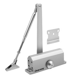 Onarway Onarway Door Closer Automatic for Home: Adjustable Speed Size 3 Spring Hydraulic Aluminum Alloy Closure for Residential and Light Commercial Use for Door Weights 99~132 Lbs Easy Install