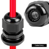 QWORK 1/2" NPT Nylon Cord Grip Cable Glands, Black 20-Pack,