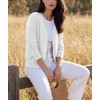 GRECERELLE Womens White Lightweight Long Sleeve Cardigan Casual Button Down