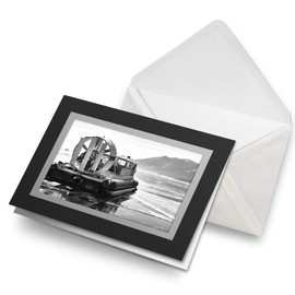 Greeting Cards Black (Insert) BW - Hovercraft Vehicle Blank Greetings Card Birthday Kids Party Boys Girls #37622