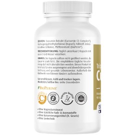 ZeinPharma Curcumin Triplex³ Capsules 150 Capsules 500 mg - Curcuma Piperine Capsules High Dose with 95% Extract, Dietary Supplement Vegan, Laboratory Tested - Made in Germany
