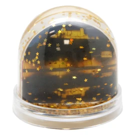 Snowglobe for You 50012 Photo Snow Globe Large with Picture Base Transparent Gold Stars 9 cm