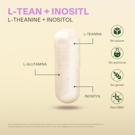 VITAL BOTANICS - L-Teanina Inositol y L-Glutamina - Multivitamínico Mujer y Hombre - 60 Cápsulas de 500 mg - Sin Azúcar - Suplemento Alimenticio - 2 M