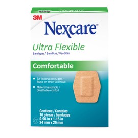 3M Nexcare, Venditas Ultraflexibles Mini, 24mm x 29mm, Color Beige, 1 Caja con 16 piezas