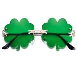 Zutcogo St Patricks Day Decorations, St. Patrick's Day Accessories Irish Shamrock Sunglasses Decor Party Favors Supplies Green Four Leaf Clover Costume Glasses for Women Men