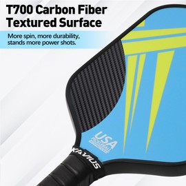 KAVIUS T700 Carbon Fiber Pickleball Paddle Upgraded 16mm Honeycomb Core High Spin Pickle Ball Paddles Professional 5.9" Long Handled Pickleball Paddles USAPA Approved