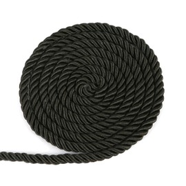 BEL AVENIR 6mm 16Yards Twisted Cord Rope Trim Craft Decorative Nylon Rope Handmade Cording for Sewing Crafts Upholstery Home Décor (Black)
