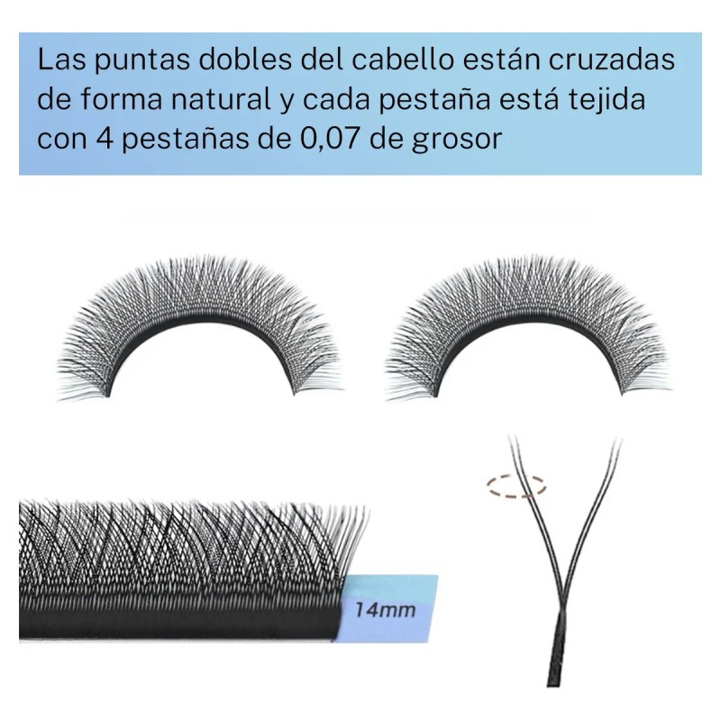 Paquete De Extensiones De Pestañas Nagaraku Con Diseño En Y