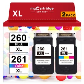 myCartridge SUPRINT 260XL 261XL Ink Cartridges Replacement for Canon 260 and 261 Ink Cartridges Combo Pack for Pixma TS6420a TS6400 TR7020a TS6420 TS5320 TS5300 TR7000 TR7020 Printer Ink CL-261 PG-260