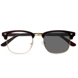 Dollger Blue Light Cut Glasses, Date Glasses, Dimming Sunglasses, Discoloration, UV Protection, No Degree, Ultra Lightweight, Stylish, Computer Glasses, Men's, Women's, Unisex, frost black, M
