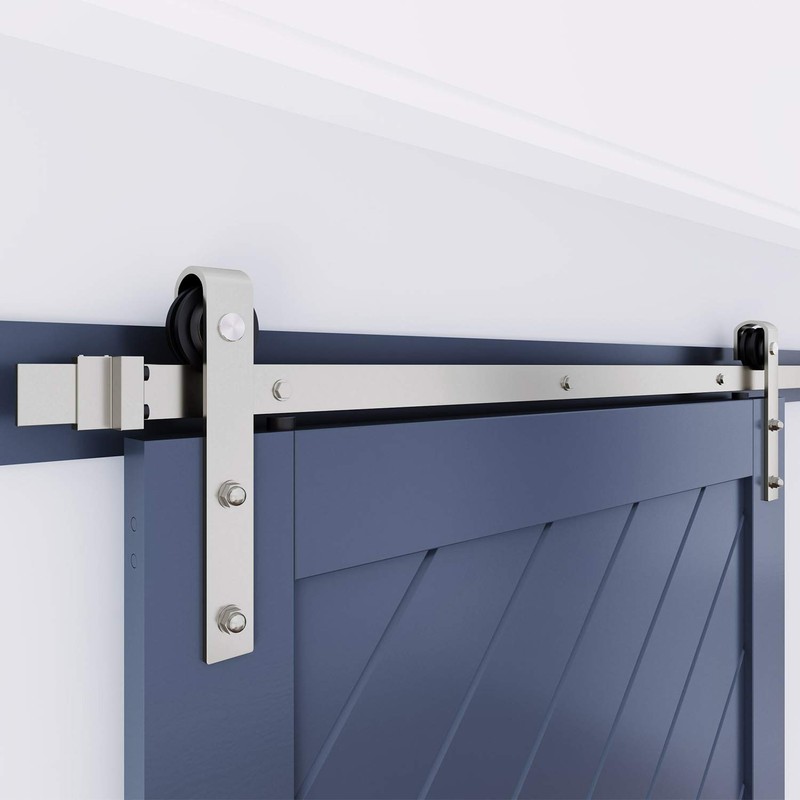 EaseLife 6 FT Brushed Nickel Sliding Barn Door Hardware Track