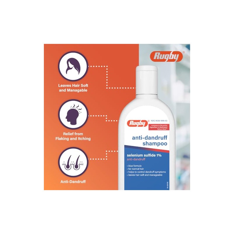 Rugby Selenium Sulfide Anti-Dandruff Shampoo 7 oz by Rugby