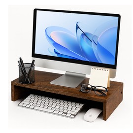 hcreat Computer Monitor Stand Riser,Laptop Computer Monitor Riser with Storage for TV/Screen/PC (Rust Brown-15.75inch)