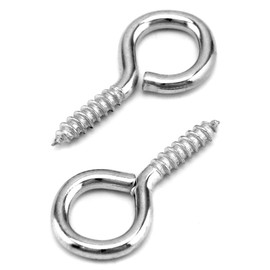 QWORK Pack of 60 eye bolts, screw hooks, eye bolts, 40 x 19 mm, for wood crafts, curtain rope hanging