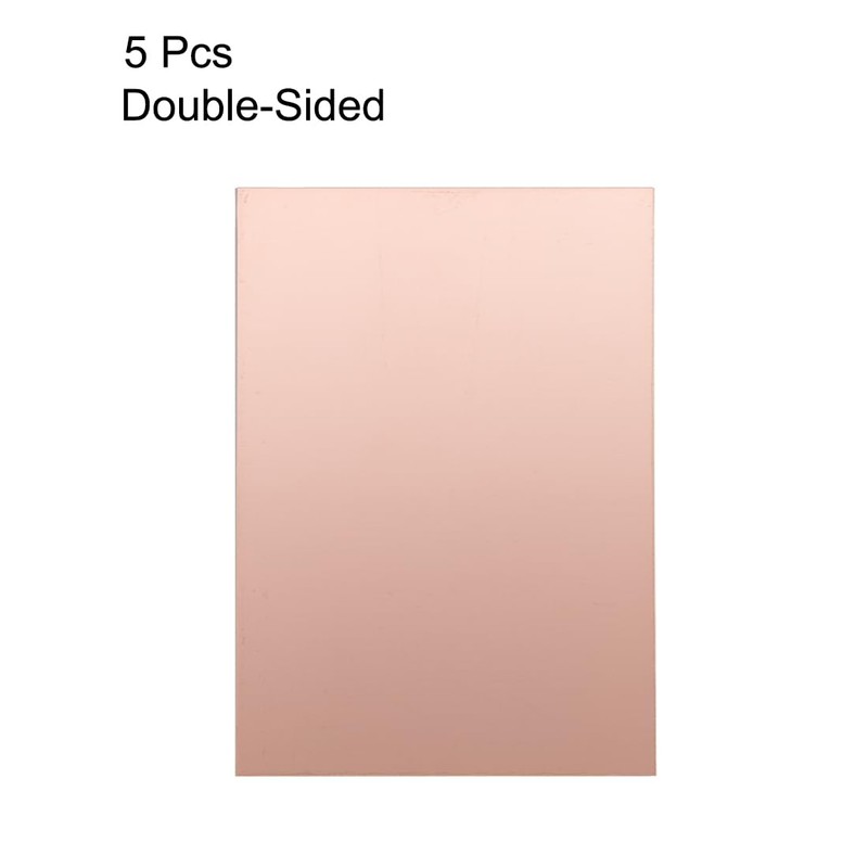 sourcing map 5pcs 70x50mm Double Sided Copper Clad Laminate PCB