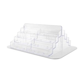 Marketing Holders Spinning Card Display 16 Pocket Rotating Acrylic Stand Gyms Boutiques Big Box Stores Checkout Stands Attractions Multi Slot Organizer Countertop Clear Premium