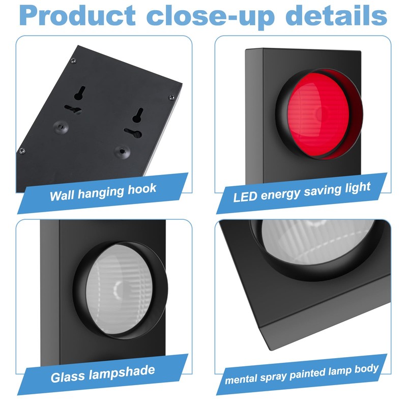 yamxun Traffic Light Lamp Decor on Wall: Remote Control LED