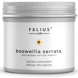 FOLIUS LABS Boswellia Serrata Extract Supplement 500mg - Healthy Joint Support, Muscle Relief Support - 65% Boswellic Acids - Extracted from Indian Olibanum/Frankincense, 120 Caps