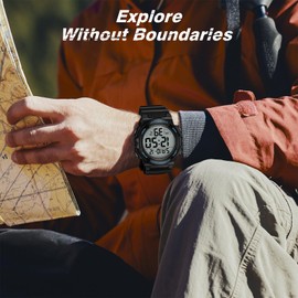 Bomieux Mens Digital Watch Sport Military Watches for Men Waterproof LED Screen Large Face Tactical Watch with Backlight Alarm Stopwatch Wrist Watch