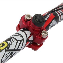 JFG RACING CNC Universal Motorcycle Engine Stop Start Kill Switch Button + Mounting Backplate Compatible to Moped Dirt Bike CR CRF XR 125 150 250 300 22mm Handlebar ATV Scooters Quard ETC, RED