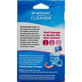 SmartGuard Premium Cleaner Crystals & Cleaning Case -(110 Cleanings)- Removes Stain, Plaque, Bad Odor from Clear Braces, Dentures, Night Guards, Mouth Guard, Retainers.