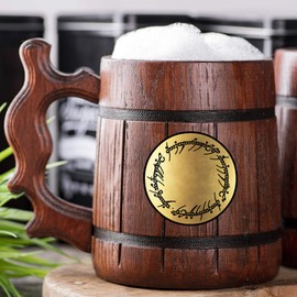 One Ring Mug. Lord Rings Gift Wooden Beer Mug. One Ring Inspired Tankard. Steins. Beer Tankard #234/0.6L / 22 ounces