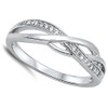 Infinity Knot White CZ Promise Ring New .925 Sterling Silver