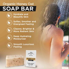 iHeart Nature- Jabón hidratante de miel, avena y manteca de karité iHeart: espuma cremosa rica, nutritiva y suave para todos