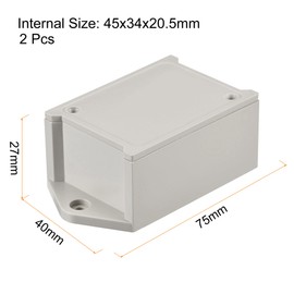 MECCANIXITY Mini Dustproof Junction Box 75x40x27mm ABS for Electrical Project (Gray, Pack of 2)