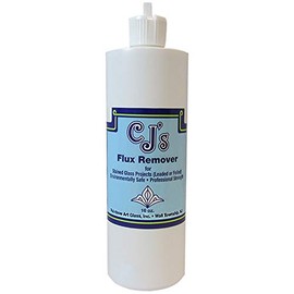 C.J.'s Flux Remover 16oz., Finest for Over 45 Years, Non-Toxic Cleaner for Glass Projects, Pour Spout
