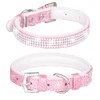 Pimaodog Rhinestone Dog Collar, Cute Dazzling Sparkling Leather Dog Cat