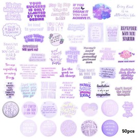 Motivational Scrapbook Stickers Motivational Scrapbooking Sticker Inspirational Quotes Stickers Mental Health Scrapbook Sticker for Water Bottle, Cell Phone, Album, Laptop - 50Pcs